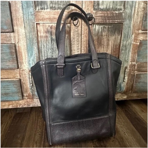 REISS BLACK WORK TOTE HANDBAG PURSE OUTFIT TOP DRESS SHIRT - Picture 1 of 6